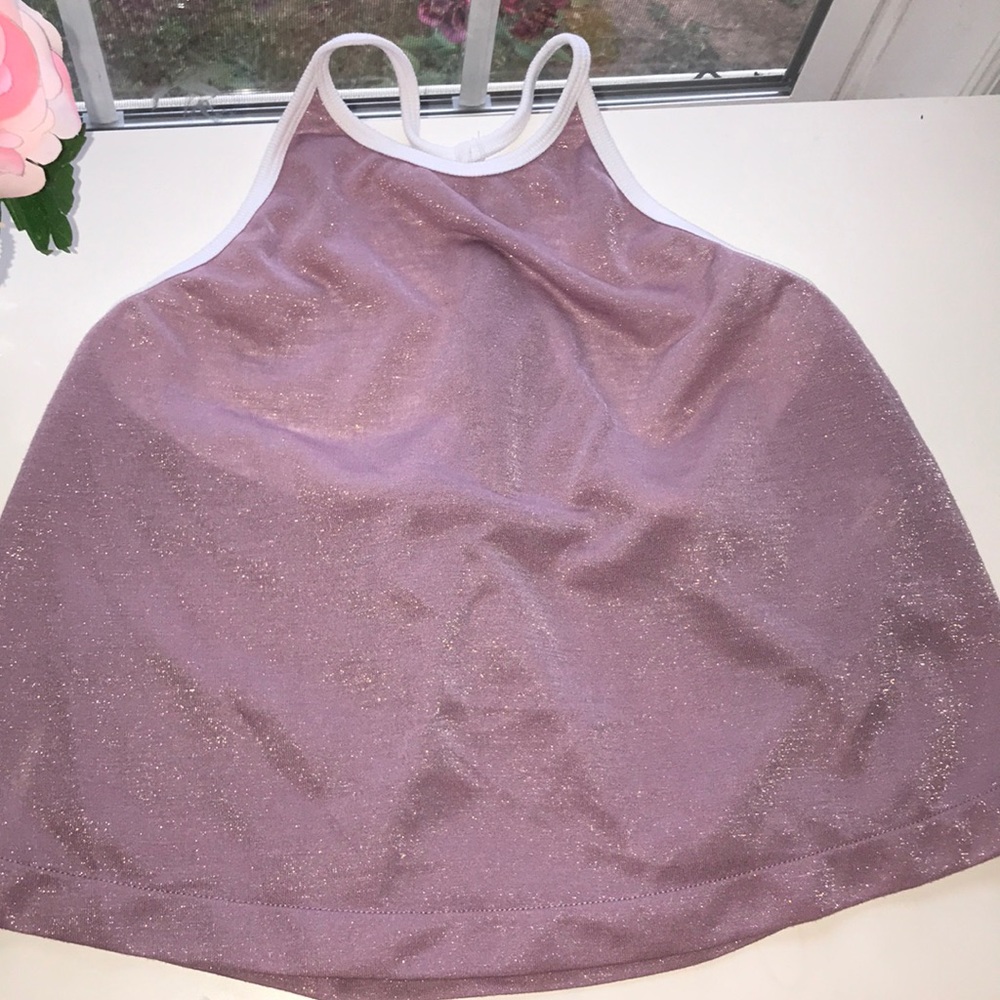 Free people movement purple shimmery crop top